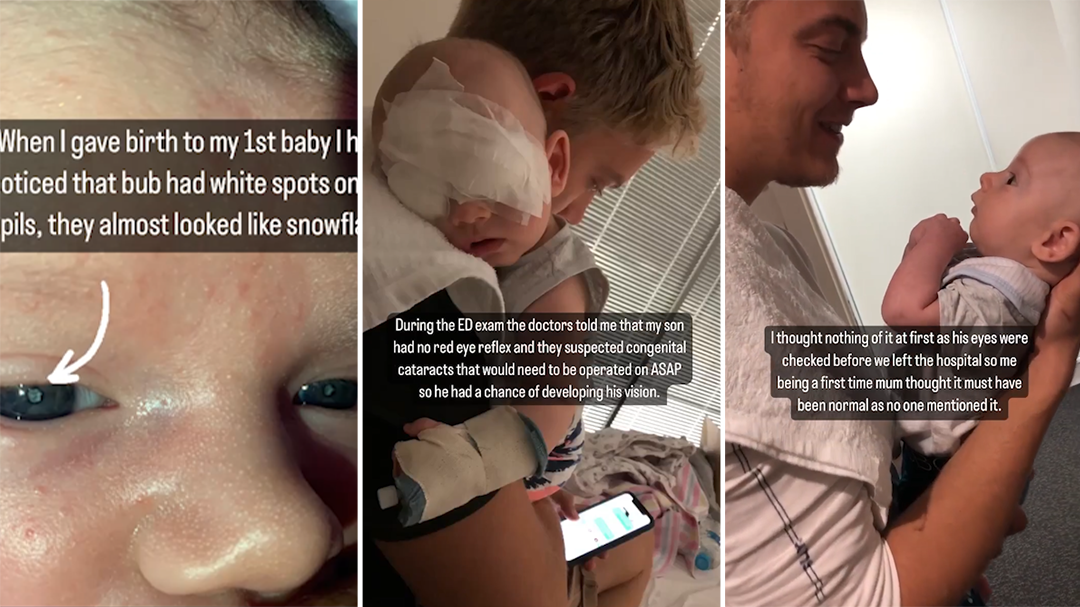 Mum issues warning over white spots in baby's eyes