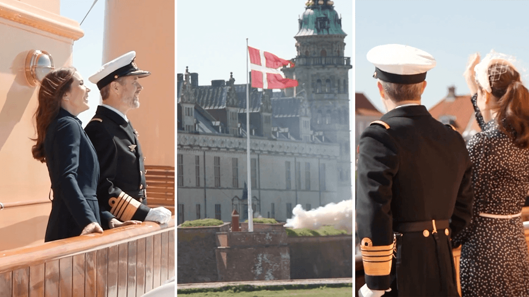 King Frederik and Queen Mary board the Royal Yacht Dannebrog for summer trip